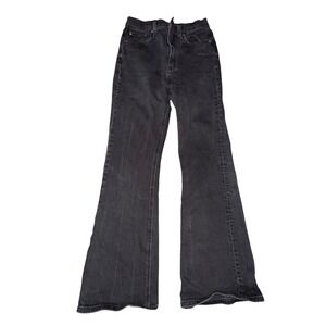 Denim‎ Forum Twiggy High Rise Flare Jeans 24 Black Faded 70s Boho Retro Aritzia
